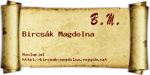 Bircsák Magdolna névjegykártya
